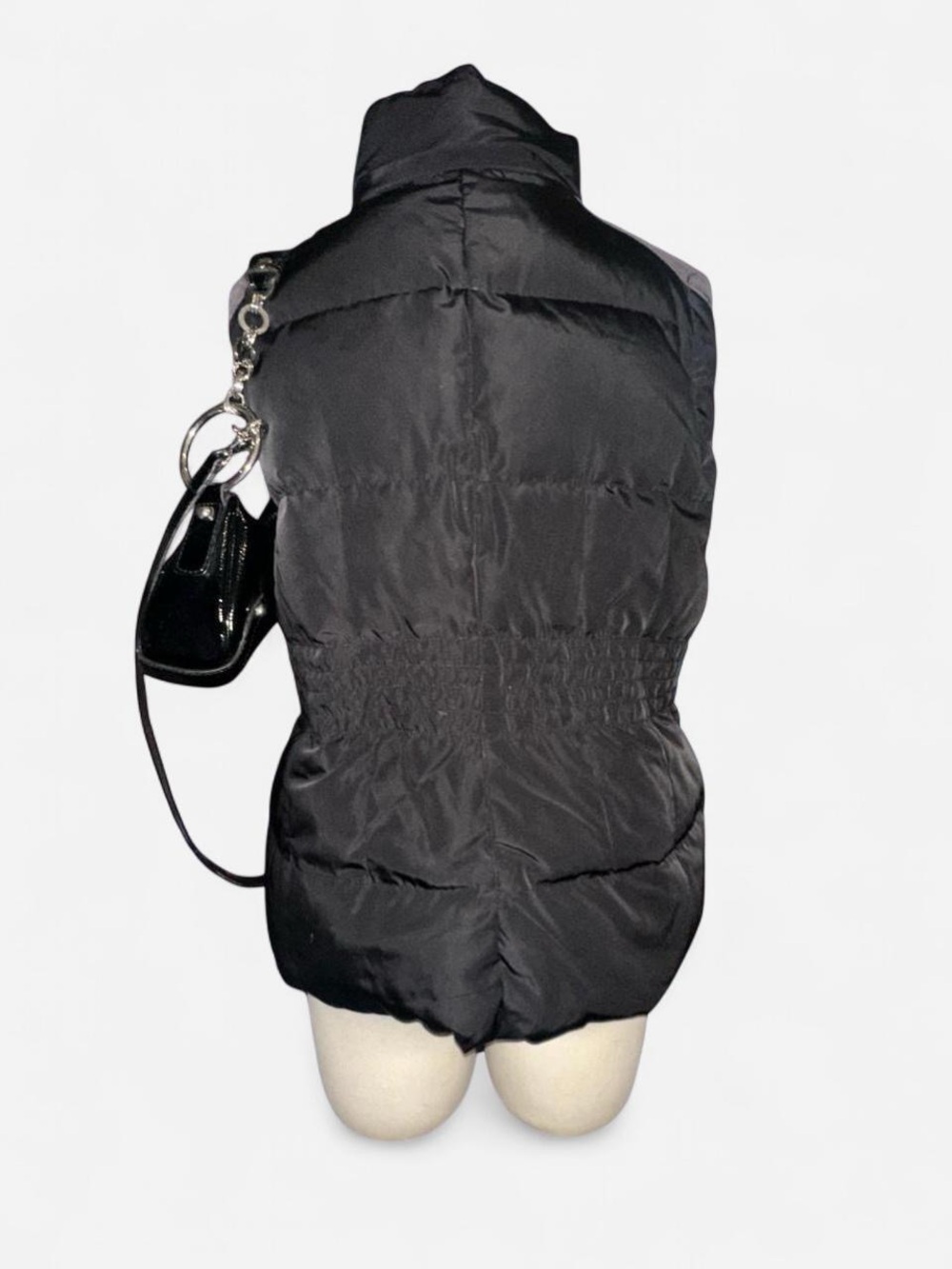 a.n.a Black Quilted Style Cinch-Waist Sleeveless Vest - Picture 2 of 4